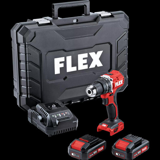 Taladro percutor inalámbrico Flex Compact de 2 velocidades y 18,0 V (juego PD 2G 18.0-EC LD/2.5)