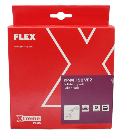 Almohadilla de pulido Flex PP-M 150 VE2 de 1 paso, mediana, 150 mm (6"), paquete de 2