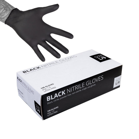 Guantes de nitrilo negros (grandes) Caja de 10 x 100 unidades