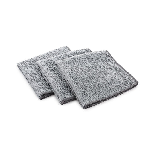 The Rag Company Wrinkle Glass Towel: Dual-Texture 40x40cm Streak-Free Glass Towel 3Pk