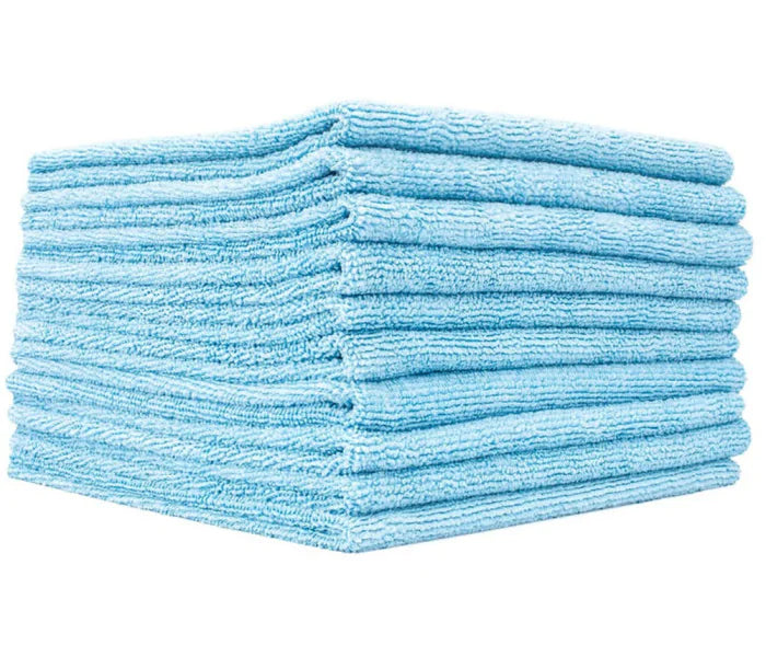 Paños de microfibra Edgeless 300 de The Rag Company (azules), paquete de 10