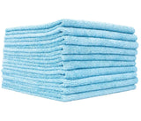 Paños de microfibra Edgeless 300 de The Rag Company (azules), paquete de 10