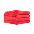Toalla de microfibra Eagle Edgeless 500 de The Rag Company, paquete de 4 (roja)