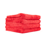Toalla de microfibra Eagle Edgeless 500 de The Rag Company, paquete de 4 (roja)