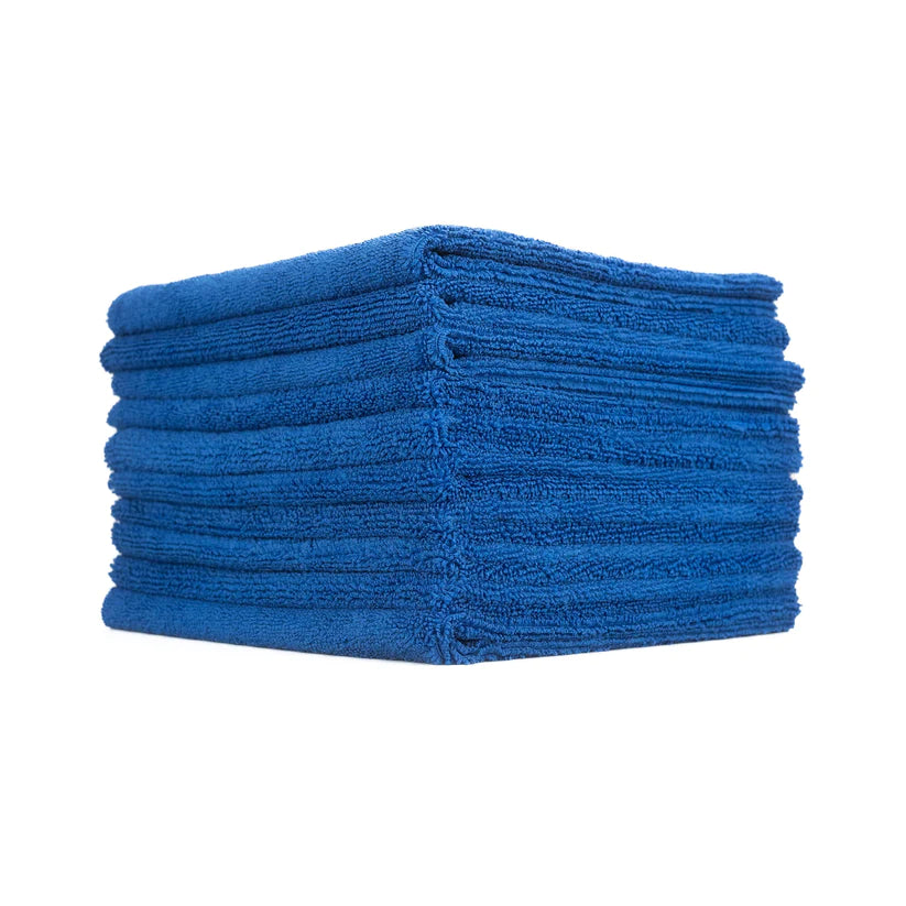 Toalla de microfibra premium Edgeless 365 de The Rag Company para detalles (paquete de 10), color azul rey 