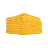 Toalla de microfibra premium Edgeless 365 de The Rag Company para detalles (paquete de 10), color dorado 