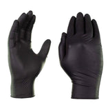 Guantes de nitrilo negros de higiene profesional (100 unidades, tamaño grande)