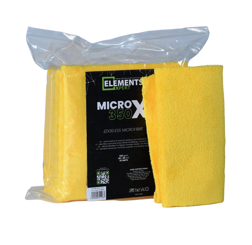 Elements Xpert MICRO X 350 | Yellow | 350gsm Premium Microfibre Cloth | 10 Pack