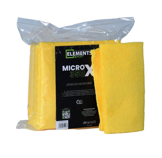 Elements Xpert MICRO X 350 | Yellow | 350gsm Premium Microfibre Cloth | 10 Pack