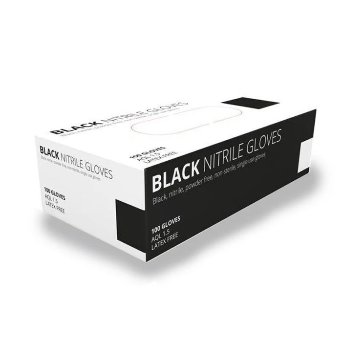 Guantes de nitrilo negros (XL) Caja de 10 x 100 unidades