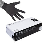 Guantes de nitrilo negros (caja de 100 unidades, tamaño grande) 