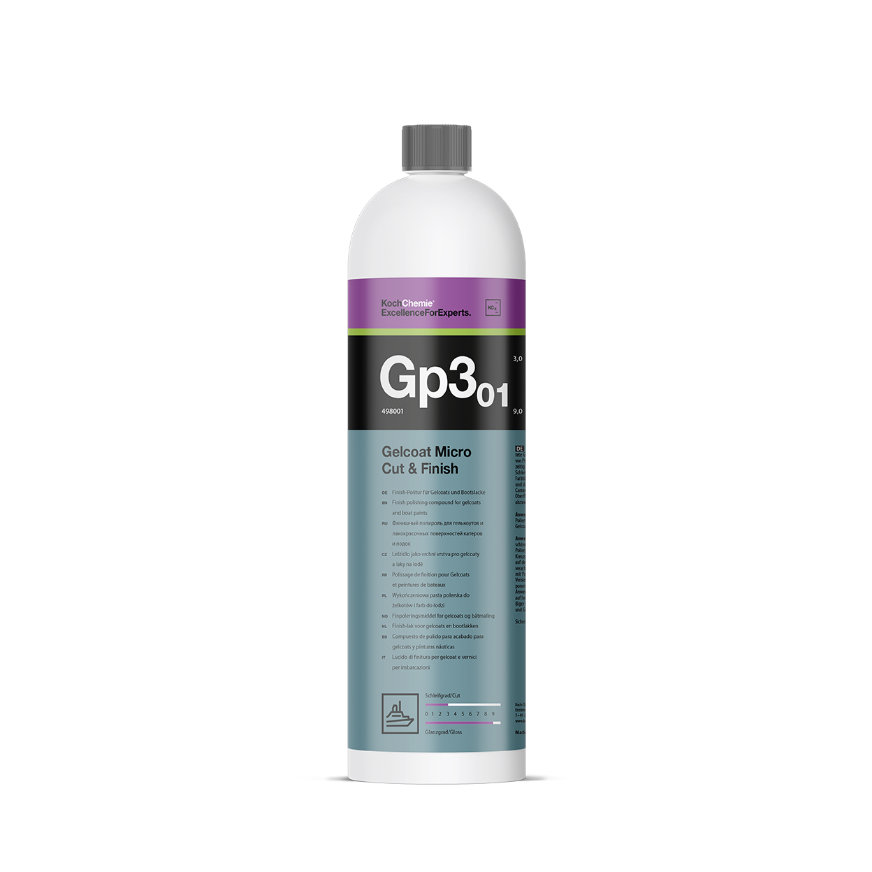 Compuesto de microcorte y acabado con sellador Koch Chemie Marine (Gp301) Gelcoat 1L