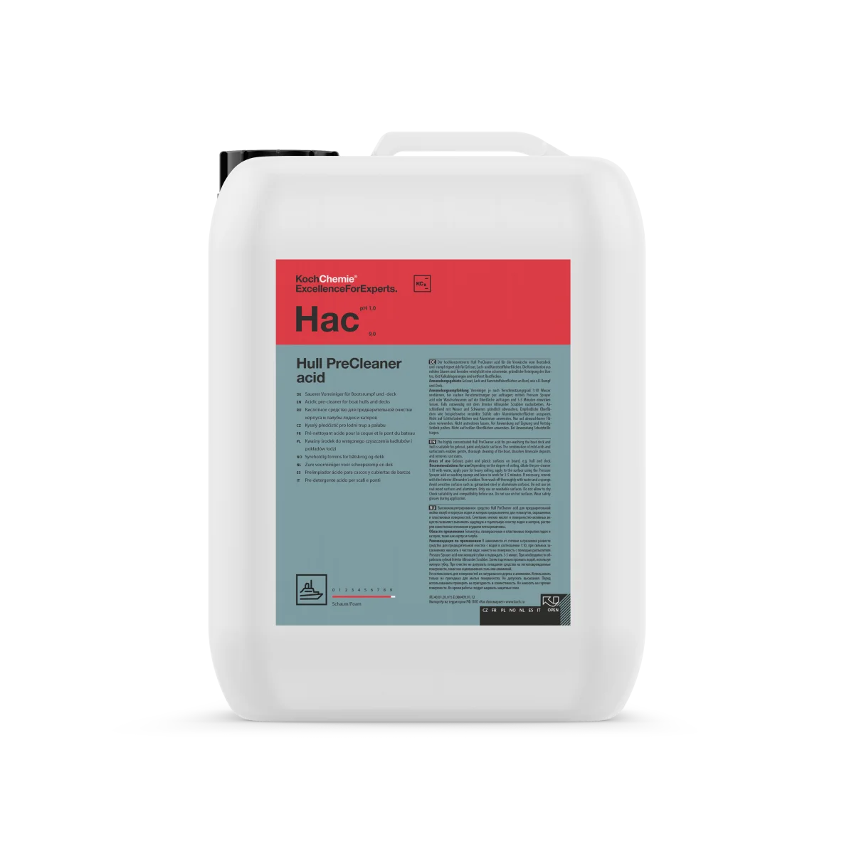 Prelimpiador ácido para casco Koch Chemie Marine (Hac) de 10 l